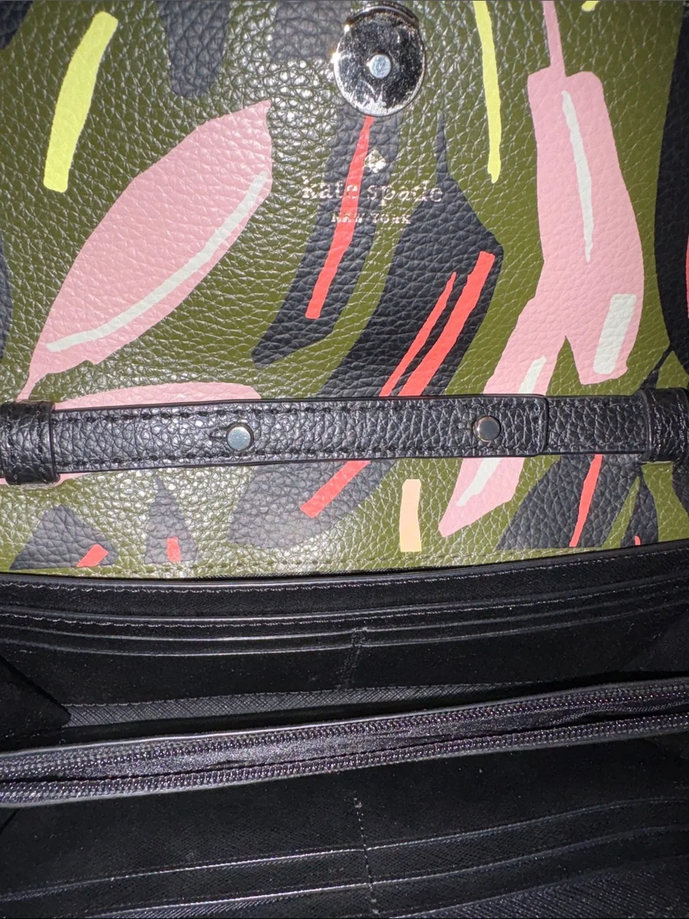 Kate Spade Olive Floral Crossbody Bag GUC